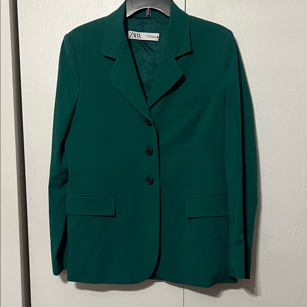 Zara Women's Green Blazer Size M